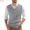 thumbnail image 1 of Bcfgryg Vest for Men Wool Blended Vest Sweater Relaxed Fit V Neck Sleeveless Knitted Pullover Men's Sweater Vest, 1 of 5