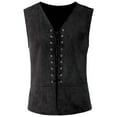 thumbnail image 1 of Bcfgryg Vintage Medieval Men Vest Laced Up Renaissance Sleeveless Solid Waistcoat Gothic Mens Coats Black L, 1 of 4