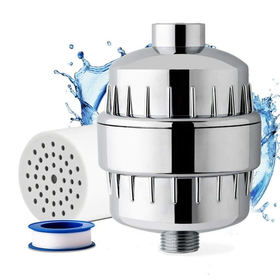 Bchangss Shower Filter 15 Stages High Output Shower Filter for Hard Water Universal Water Shower Filter Head with 2 Replaceable Shower Filter Cartridges,Reduces Dry Skin