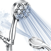 Scootworks Shower Head, 10 Spray Setting Detachable Shower Head with Handheld, HandHeld Shower Head for Bathroom Tub with 59 inch Hose Stainless Steel and Adjustable Holder