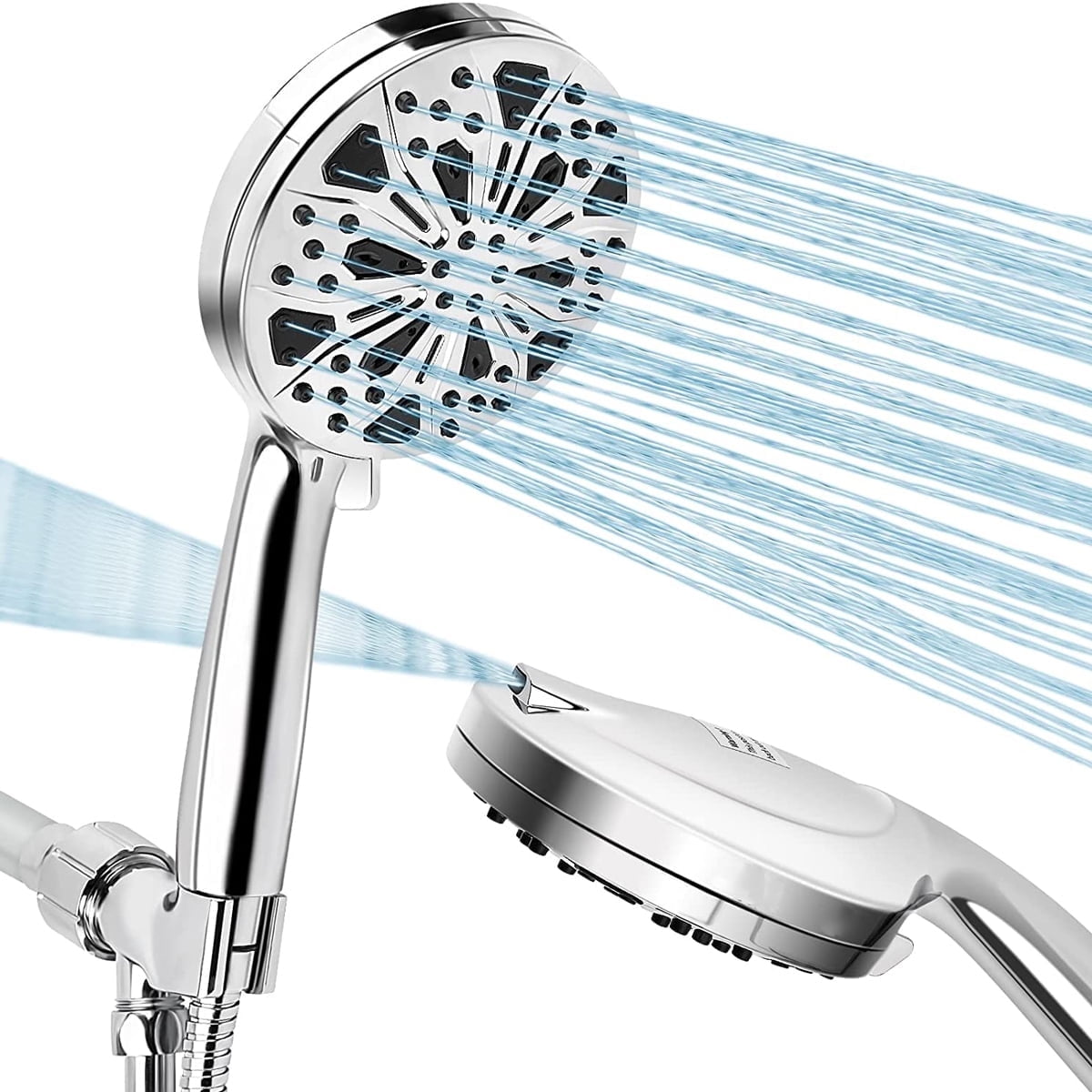 Scootworks Shower Head, 10 Spray Settings Detachable Shower Head with Handheld, HandHeld Shower Head for Bathroom Tub with Hose 59 inch Stainless Steel and Adjustable Holder