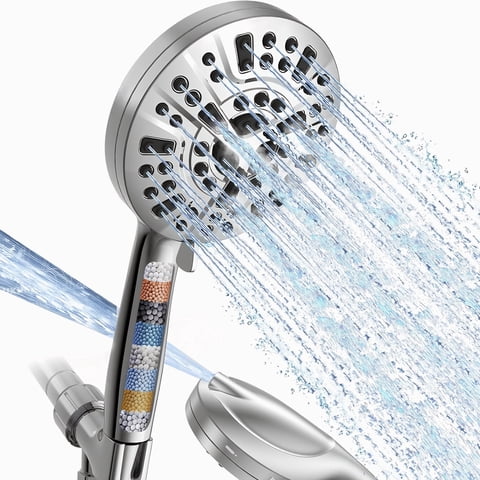 Yezivo Shower Head, Detachable Shower Head with Handheld, 10-Mode Luxury Handheld Shower Head for Bath, High Pressure Shower Heads with Hose 59 inch Stainless Steel and Adjustable Bracket