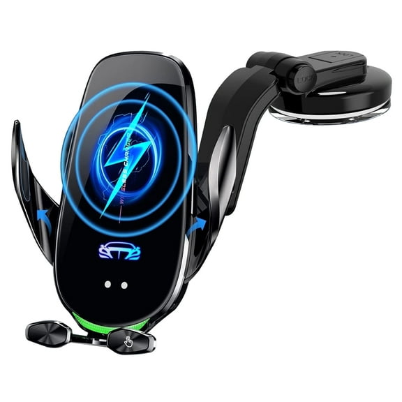 Scootworks Wireless Car Charger 15W Fast Wireless Charger for Car Auto Clamping, Fit for iPhone 15 14 13 12 11 Pro Max Xs, Samsung Galaxy S23 Ultra S22 S21 S20 S10 S9 Note 9