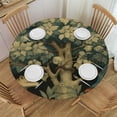 thumbnail image 1 of Bciig Bear Bird Tree Round Table Cover Stain Resistant Washable Indoor Outdoor Tablecloth Kitchen Dining Wedding Parties 100% Polyester Fiber 42"-46, 1 of 8
