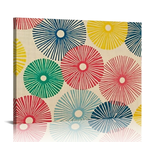 Bciig Circles Colorful Pattern Wall Art Living Room Bedroom Home Office Wall Decor 20x16in