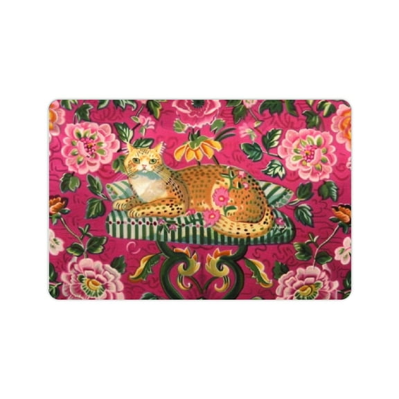 Bciig Diatom Mud Mats Cute Cat Flowers Non-Slip Mother's Day Home Theme 24x16in