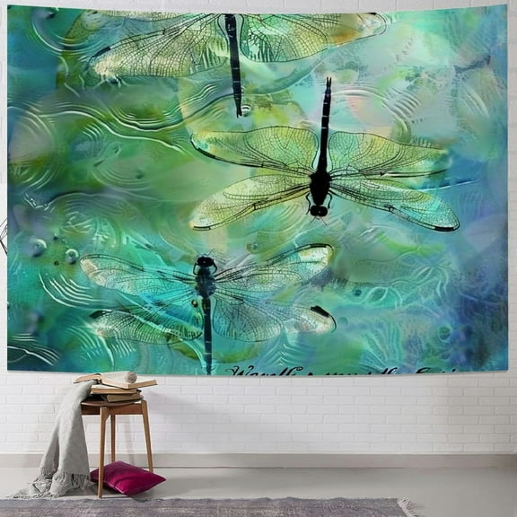 Bciig Dragonflies Water Nature Tapestry Wall Hanging Unique Style for Home Decor - Vivid Design, Soft Fabric, Easy to Hang - 4 Sizes Available 40x30inch