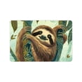 thumbnail image 1 of Bciig Fast Absorption Sloth Tree Leaves Home Bath Rug Mat with Rubber Backing Technology 24x16in, 1 of 5