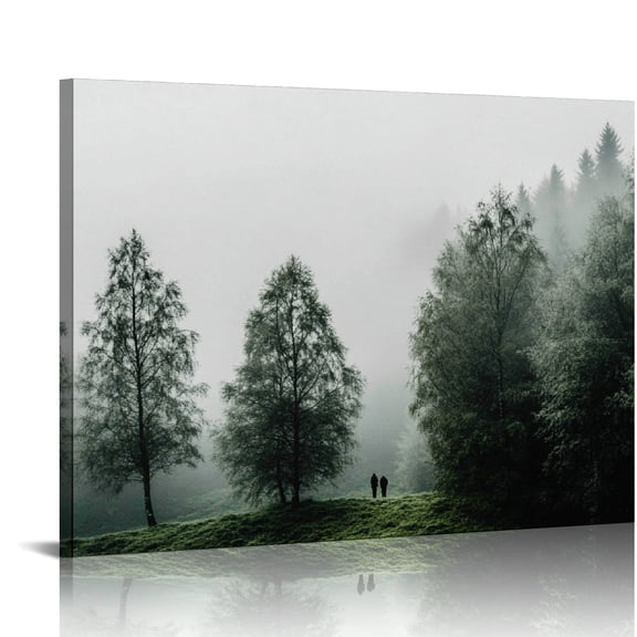 Bciig Fog Print Canvas Wall Art for Living Room Bedroom Home Office Decor 20x16in