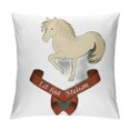 Bciig Horse Ribbon Heart Graphic Decorative Throw Pillow Cover for Home