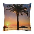 Bciig Palm Tree Sunset Graphic Decorative Cushion Throw Pillow Cover