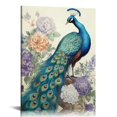 Bciig Peacock Flowers Leaves Fine Art Aesthetic Poster & Print Wall