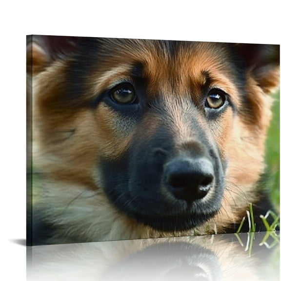 Bciig Sad Dog Canvas Prints Wall Art for Living Room Bedroom Home Office Wall Decor 20x16in
