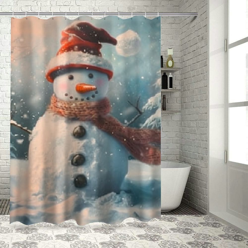 Bciig Snowman Bathroom Decor Set Colorful Luxurious Graphic Print