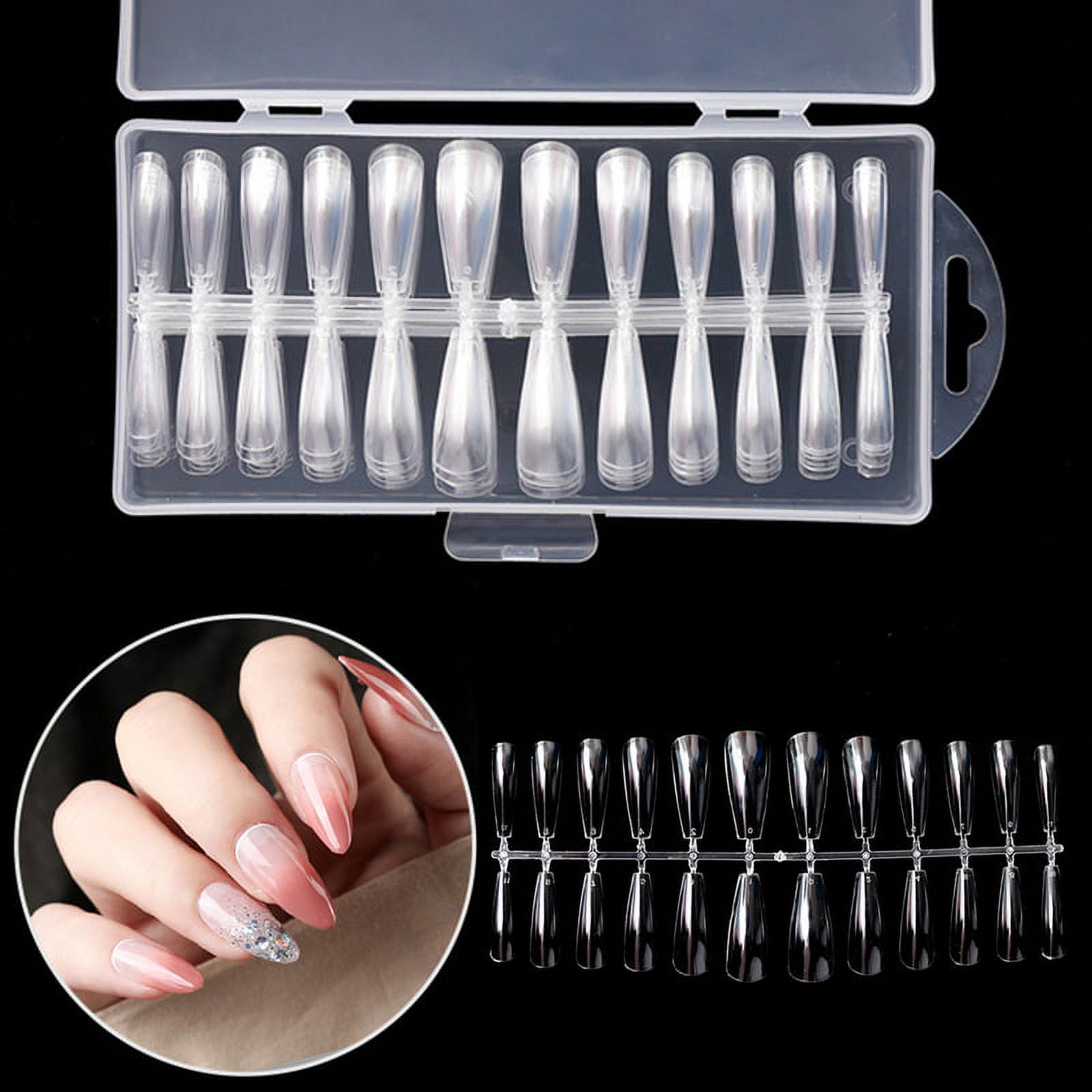 Bcloud Pcs Set T Shaped Nail Tips Waterdrop Style Long No Crease