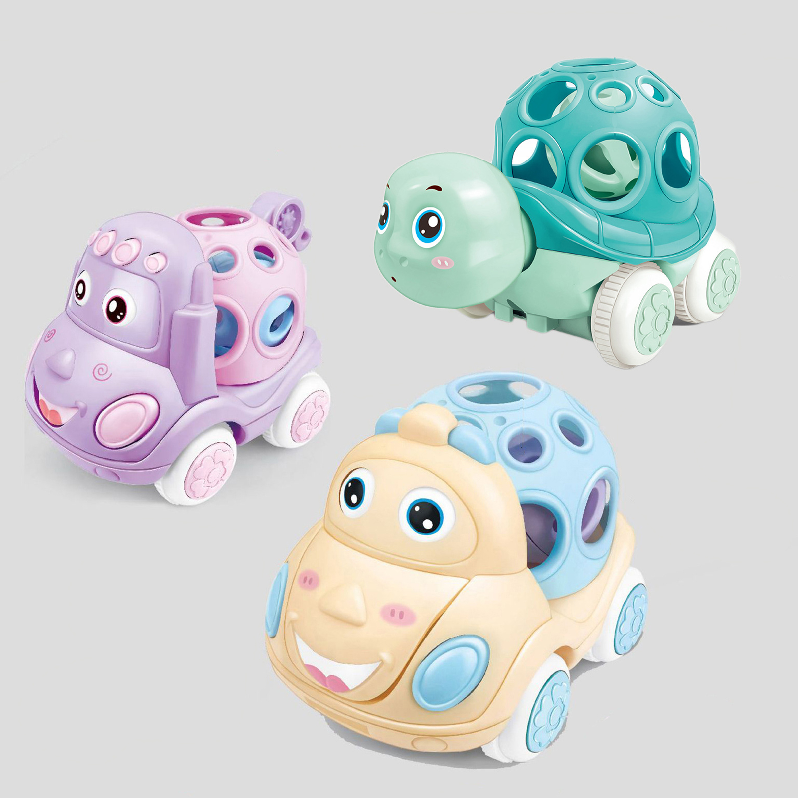 Bcloud Boy Girl Cars Toy Cute Turtle/Truck/Crane PushandGo Car