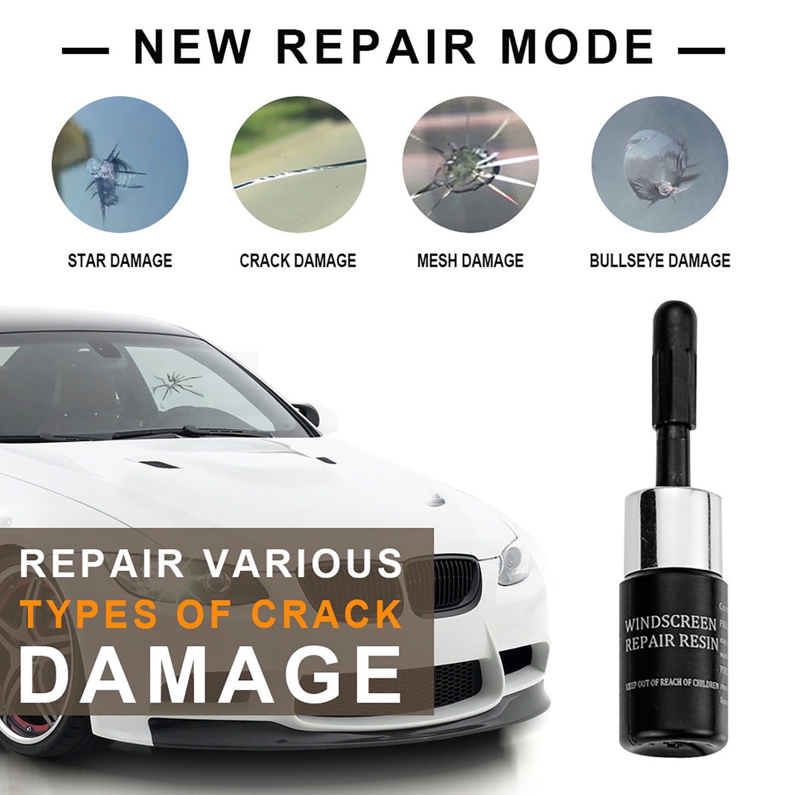 30ml Glass Curing Glue Scratch Crack Restore Car Windshield Cracked Repair  Tool