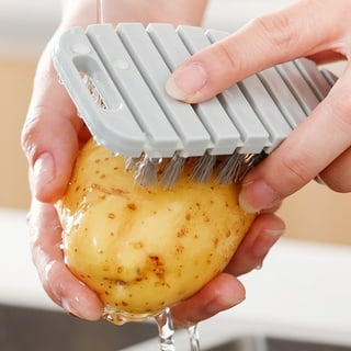 1Pack Vegetable Cleaner Brush Fruit Scrubber Brush Good Grip Long Handle Food Cleaning Brush Multifunctional Kitchen Gadgets with Peeler Veggie Wash