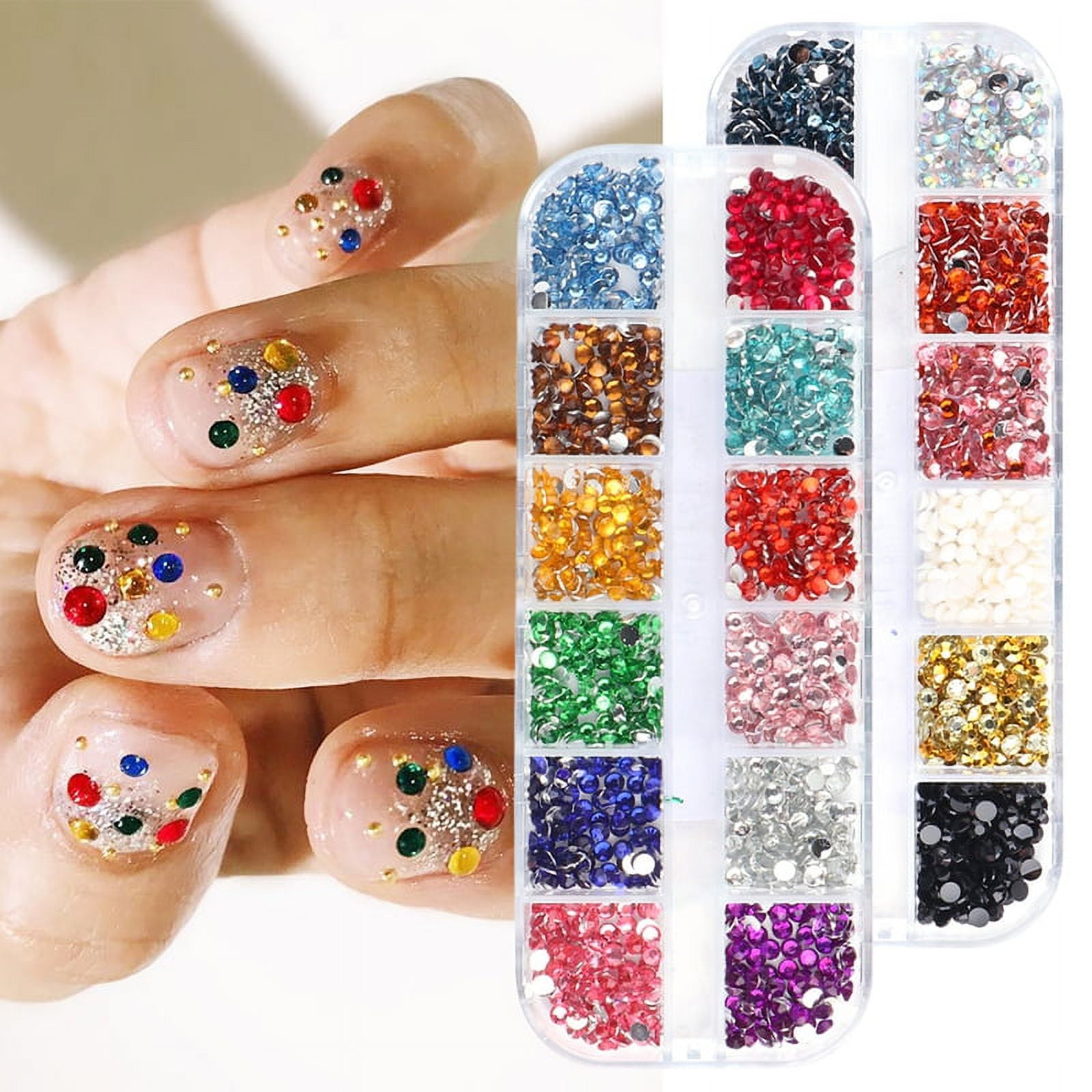 Bcloud Nail Resin Rhinestone Flat Back Beautify Nails 3mm 3D Manicure Nail Art Decorations for Girls, Other