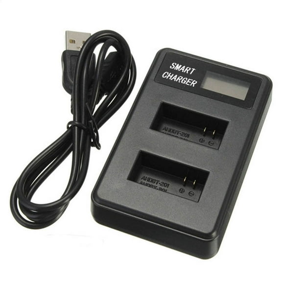 Bcloud Portable LCD Dual Battery Charger for GoPro Hero 3 3+ AHDBT-201 AHDBT-301 Camera One Size