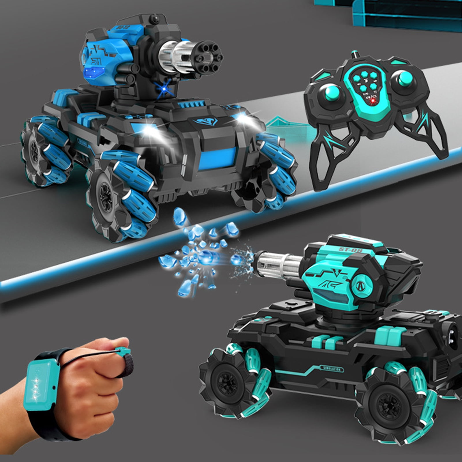 Bcloud Remote Control Tank Crawler Shoots Water Bombs Tank Toy RC Car