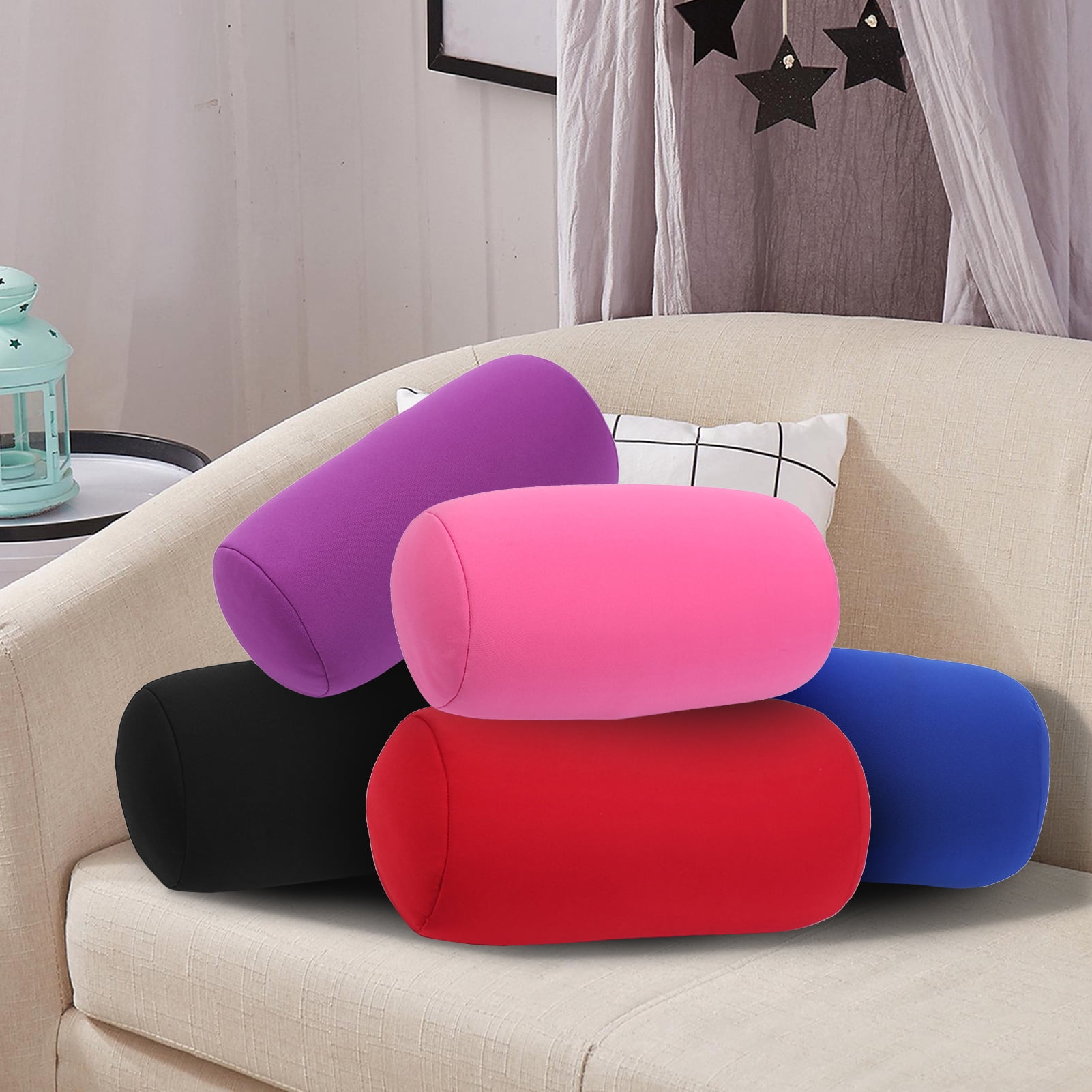 Bcloud Roll Pillow Super Soft Neck Support Skintouch Neck Support Cylinder Pillows for Sleep