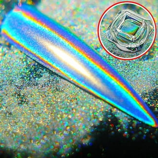 Chrome Nail Powder - Holographic Gold Nail Powder 6 Colors Mirror and  Bubble Effect Nail Art Decoration Manicure Pigment SetC 