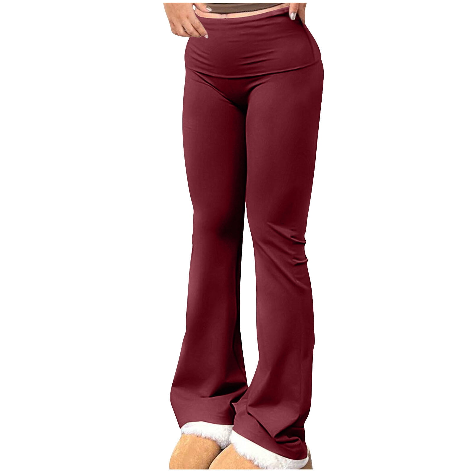 Flared Leggings With Pockets Butt Lifting Exercise Pants