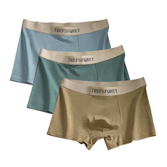 Bcresic Clearance Deals 3 PC Plus Size Boxer Briefs for Men- Mens Breathable Underwear, Built-in with 3D Pouch Comfortable Underwear,03 PC-Light Blue,4X-Large