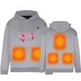 thumbnail image 1 of Bcresic,Unisex Heated Hoodies Soft Fleece Electric Heating Hoodie for Men Women Lightweight Kangaroo Pocket Winter Sweatshirt 5 Zones Heating Fleece Hooded(Gray,XL), 1 of 6