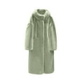 Bcresic Clearance,Winter Coats for Womens Faux Fur Long Hooded Coat