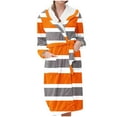 thumbnail image 1 of Bcresic Clearance Women's Flannel Hooded Pajamas Plus Size Plush Fleece Nightgowns Long Loungewear Soft Winter Warm Bathrobes Comfy Sherpa Robe with Pocket Saving,A01-Orange,3X-Large, 1 of 3