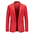 thumbnail image 1 of Bcresic Fall Clearance Deals,Men's Blazer Long-Sleeve Classic Button-Front Stretch Blazer Jacket Vintage One Button Suit Jacket formal Blazer(Red,Medium), 1 of 3