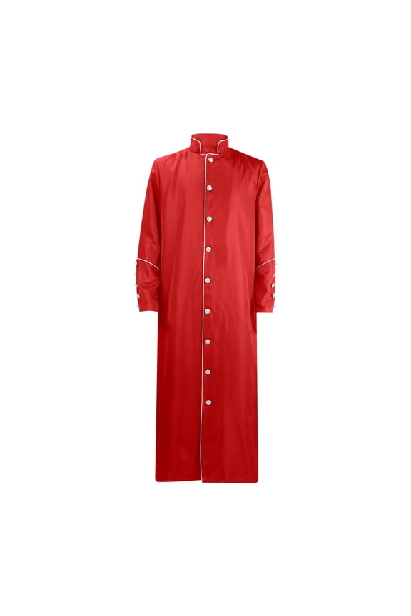 Fall,Halloween Stand Collar Kaftan for Men Long Sleeve Muslim Thobe Button Down Men Kaftan Thobe Robe Halloween Costume(Red,Medium)