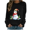 thumbnail image 1 of Bcresic Funny Snowman Sweatshirt for Women Classic Raglan Shirts Christmas Cute Graphic Printed Tunic Tops Pullover Long Sleeve Sweatshirts Trendy Xmas Holiday Blouse Outfits,#01_Black,XX-Large, 1 of 4