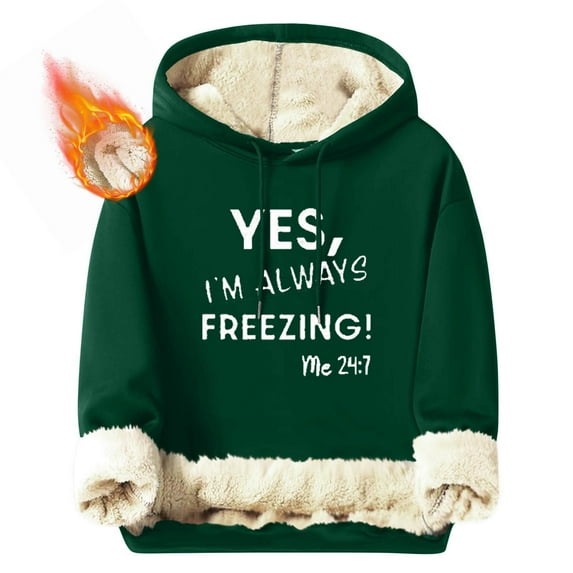 Bcresic Hoodies for Men Heavyweight Sherpa Fleece Lined Pullover Thick Winter Warm Hooded Sweatshirt Funny Letter Printed Hoodie(Army Green,S)