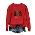 thumbnail image 1 of Bcresic Merry Christmas Sweatshirts for Womens Leoprad Xmas Tree Graphic Pullover Fleece Tops Trendy Fall Clothes Casual Comfy Drop Shoulder Long Sleeve Crewneck Jumper Hooded Outfits,01B_Red,Small, 1 of 4