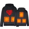 thumbnail image 1 of Bcresic Sale,Unisex Long Sleeve Hooded,USB-Rechargeable Heated Hoodie Sweatshirt,Women and Men Winter Thermal Pullover with Carbon Fiber Heating,5 Zones Heating Fleece Hoodies(Black,XXXL), 1 of 8