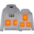 thumbnail image 1 of Bcresic Saving,2024 Unisex Heated Sweatshirts Lightweight Warm Winter Hoodie USB Electric Outdoor Sweatshirt 5 Zones Heating Fleece Pullover Shirts Long Sleeve Printed Top(Gray,S), 1 of 6