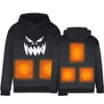 thumbnail image 1 of Bcresic Unisex Heated Hoodie, Winter Lightweight Washable Electric Heating Hoodie for Men Women 5 Heated Zones Sweater Casual Thermal Fleece Heated Pullover Tops(Black,XXXL), 1 of 9