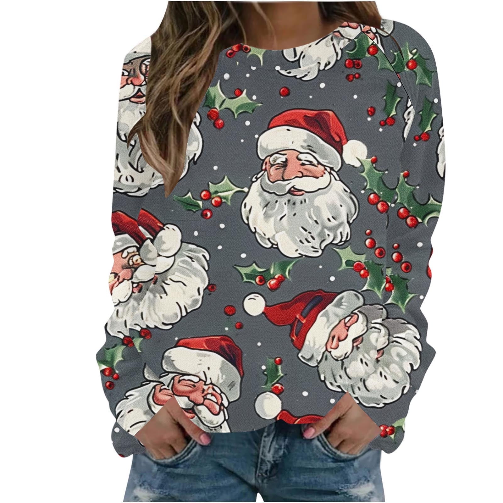 Women's Valentine's Day Sweatshirt – Cute Heart XOXO Graphic Pullover, Long Sleeve Casual Top, Sizes S-XXL
