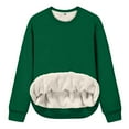 thumbnail image 1 of Bcresic Women's Winter Fleece Sherpa Lined Sweatshirt Casual Crewneck Long Sleeve Thermal Pullover Shirts Fashion Clothes(Green,XXL), 1 of 4