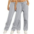 thumbnail image 1 of Bcresic Womens Elastic Pants Fleece Lined Sweatpants Trendy Yogga Baggy Joggy Trousers Teen Girls Y2k Aesthetic Pant Fall,X01_Gray,XX-Large, 1 of 6