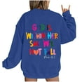 thumbnail image 1 of Bcresic Womens Letter Print Pullover Oversized Sweatshirt Crewneck Long Sleeve Shirts Winter Fleece Jumper Relaxed Fit Sweatshirts Trendy Outfits for Ladies Fashion Outfits,Blue,Large, 1 of 4