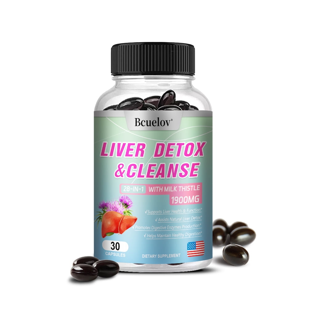 Bcuelov 28-in-1 Liver Cleanse Detox & Repair Fatty Liver Formula - Milk ...