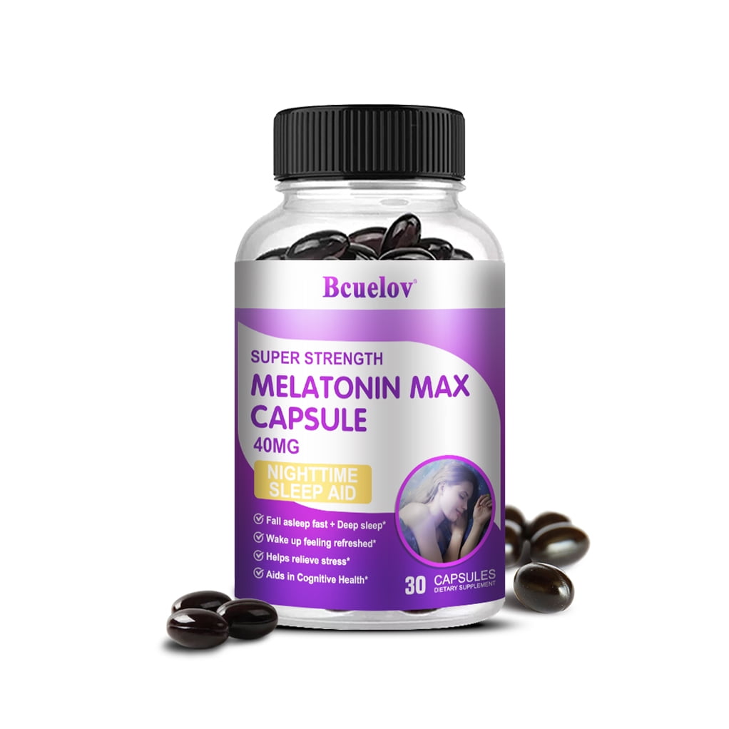 Bcuelov 40 mg Melatonin Softgels A nighttime sleep aid to fall asleep