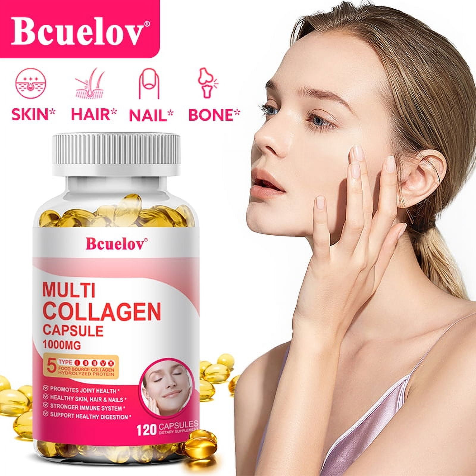 Bcuelov Collagen Complex Types I Ii Iii V X Contains Pure Hydrolyzed Marine Collagen