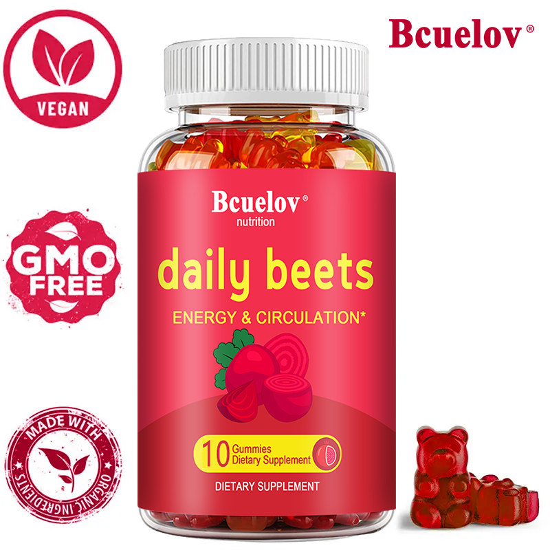 Bcuelov Daily Beetroot Energy Gummies Nitric Oxide Production & Blood