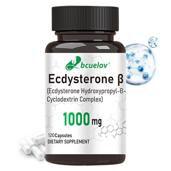 Bcuelov Ecdysterone β Capsules, 1000mg Per Serving, 120 Vegetarian Capsules - Supports Muscle Growth, Recovery & Performance, 2-Month Supply, Vegan Friendly
