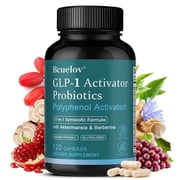 Bcuelov GLP-1 Probiotics, 11-in-1 Probiotic Formula Containing Akkermansia and Berberine, Polyphenol Activated, 120 Capsules